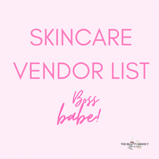 Skincare Vendor List